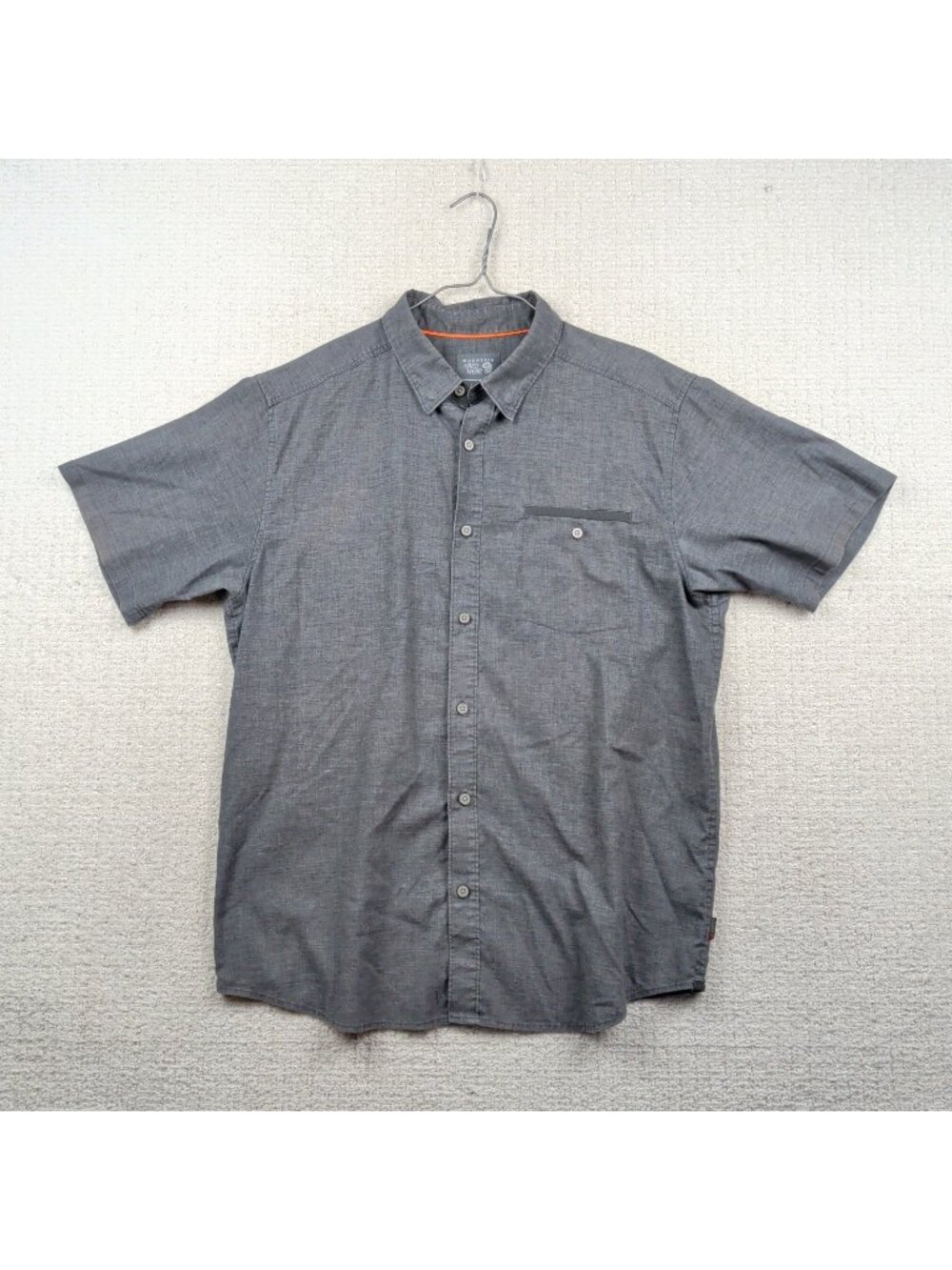 Mountain Hardwear Button Down Pocket Shirt Men's L Heather Gray Gorcpore Hike